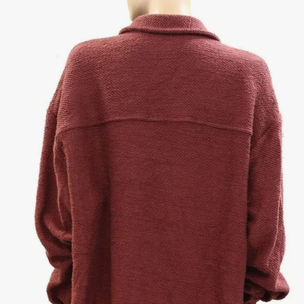 Anthropologie Rose Taupe Knit Shacket Shirt Tunic. Size Large - Picture 3 of 7